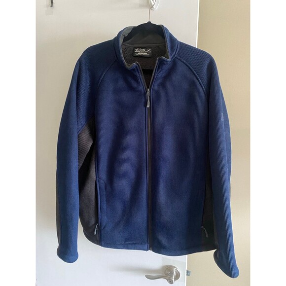 Zeroxposur ZXBLK Knit Fleece Navy Blue and Dark Gray Jacket Men’s Size XL - Picture 1 of 11
